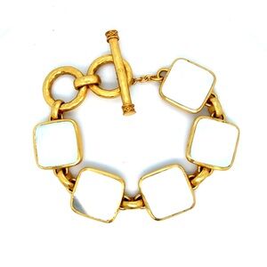 Julie Vos Gold and White Square Bracelet
